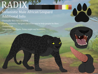 anatomically_correct anatomically_correct_genitalia anatomically_correct_penis animal_genitalia animal_penis balls black_body black_fur black_sheath_slit detailed_background dotted erection feline_genitalia feline_penis feral footprint fur genitals leopard_spots male open_mouth pawpads pawprint paws penile_spines penis shadow sheath sheath_slit sheathed_tapering_penis smile smirk solo spots tapering_penis teeth text text_box urethra yellow_eyes backlash91 conditional_dnp radixpanther_(character) african_leopard felid leopard mammal pantherine 2024 4:3 hi_res model_sheet shaded