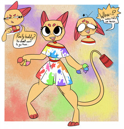 :d annoyed choker clothing container cup dialogue digitigrade disposable_cup dress ears_down empty_eyes eye_markings eyebrows eyelashes female frilly frilly_clothing frilly_dress frown hurt_expression jewelry markings multicolored_claws multicolored_clothing multicolored_dress narrowed_eyes necklace open_frown open_mouth open_smile pivoted_ears print_clothing print_dress rainbow_claws red_choker red_ears red_eyebrows red_jewelry red_necklace sharp_teeth smile solo speech_bubble standing stylized_empty_eyes tail teeth text caffeine_demon dandy's_world roblox scraps_(dandy's_world) animate_inanimate felid feline humanoid mammal toons_(dandys_world) digital_media_(artwork) english_text hi_res