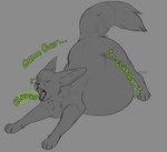 ambiguous_gender belly big_belly burping digestion digestion_noises ears_back eyes_closed fangs feral feral_pred huge_belly lying on_front pivoted_ears rumbling_stomach simple_background solo stretching teeth tongue vore roobin nintendo pokemon eeveelution generation_2_pokemon pokemon_(species) umbreon partially_colored sketch