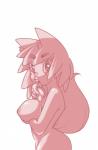 anthro blush breasts female fur genitals looking_at_viewer nipples nude pussy solo creamydonuts canid canine fox mammal absurd_res hi_res