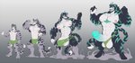 anthro balls balls_expansion barazoku base_one_layout basic_sequence big_balls big_penis black_body black_fur blue_body blue_fur body_size_growth clothing erection expansion flexing four_frame_image four_frame_sequence fur genital_expansion genitals goo_transformation grey_body grey_fur growth growth_sequence huge_balls huge_penis linear_sequence male muscle_growth muscular muscular_male one_row_layout penis penis_expansion size_transformation solo stripes torn_clothing transformation transformation_sequence white_body white_fur orzero zeloen_(character) felid mammal pantherine tiger 2020 hi_res sequence