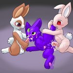 anal anal_fluids anal_penetration anthro balls big_balls big_penis blush bodily_fluids cum cum_in_ass cum_inside cum_on_face genital_fluids genitals group male male/male masturbation paws penetration penis rough_sex sex tapering_penis tears trio young young_male young_on_young lewdkitten069 mythology lagomorph leporid mammal mythological_carbuncle mythological_creature rabbit 1:1 absurd_res hi_res