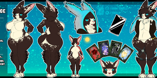 anthro belly big_belly big_breasts big_butt breasts butt clothing female hoodie overweight slightly_chubby smile smirk solo text topwear tenkellyart fae_miriarge hare lagomorph leporid mammal rabbit english_text hi_res model_sheet
