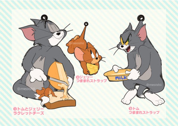 anthro bowl bread cheese container dairy_products duo eyes_closed food hanging_by_tail happy holding_object holding_tail knife looking_at_another male milk on_model simple_background smile tail tail_grab text atori metro-goldwyn-mayer tom_and_jerry jerry_mouse thomas_cat domestic_cat felid feline felis house_mouse mammal mouse murid murine rodent tuxedo_cat japanese_text translation_request