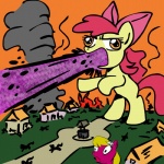 derp_eyes female feral fire group laser macro outside solo_focus tail the_horror violence young young_feral unknown_artist friendship_is_magic hasbro my_little_pony apple_bloom_(mlp) lily_(mlp) earth_pony equid equine horse mammal pony 1:1 meme