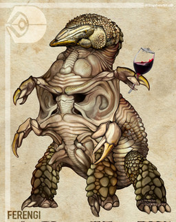 alcohol alternate_form ambiguous_gender beverage container cup drinking_glass feral front_view glass glass_container glass_cup holding_container holding_cup holding_drinking_glass holding_object holding_wine_glass paper_background pincers quadruped simple_background solo tan_background text twitter_handle wine wine_glass christopher_stoll star_trek ferengi 2023 digital_drawing_(artwork) digital_media_(artwork) full-length_portrait hi_res portrait species_name