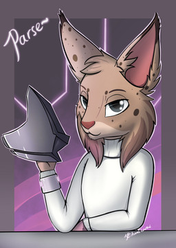 anthro bedroom_eyes clothing cuff_(restraint) male mask narrowed_eyes pattern_background restraints seductive simple_background smile smirk solo sweater topwear turtleneck wrist_cuffs azural_cobaltros felid feline lynx mammal absurd_res hi_res