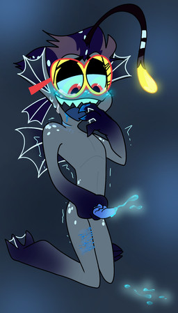 anthro bioluminescence blood blood_in_mouth blood_on_hand blue_blood blue_blush blue_cum blue_penis blush blush_lines blushing_profusely bodily_fluids cloacal_penis colored_blood colored_cum cum eyewear eyewear_only feet freckled_face freckled_hips freckled_shoulders freckles genital_fluids genitals gills glasses glasses_only glowing glowing_cum male markings masturbation membrane_(anatomy) motion_lines nude penis self-harm solo spot_freckles spots spotted_face spotted_hips spotted_markings spotted_shoulders tears tears_of_pain tears_of_pleasure toes tremble_lines unusual_blood unusual_bodily_fluids unusual_cum unusual_genital_fluids wearing_glasses webbed_feet webbed_hands chimeracocks hazbin_hotel hellaverse baxter_(hazbin_hotel) anglerfish aquatic demon fish hi_res