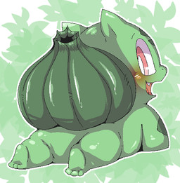 3_toes ambiguous_gender blush feet green_body happy looking_back open_mouth open_smile outline rear_view red_eyes simple_background smile solo toes doneru nintendo pokemon bulbasaur generation_1_pokemon pokemon_(species) 2017 aliasing digital_media_(artwork)
