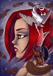 blue_eyes female group hair humanoid_pointy_ears pointy_ears purple_hair red_hair tail tail_tuft tuft white_hair wings yellow_eyes oracle_sphinx bianka_(oracle_sphinx) taira_(oracle_sphinx) trisha_(oracle_sphinx) humanoid bust_portrait cover portrait