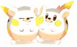 ambiguous_gender duo eyes_closed feral fur simple_background white_background white_body white_fur rapirisu nintendo pokemon generation_7_pokemon pokemon_(species) togedemaru 2016 absurd_res hi_res