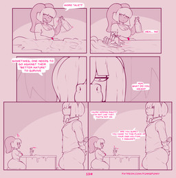 bartender bodily_fluids cum dialogue genital_fluids messy text funkspunky infernus_(funkspunky) patreon comic english_text hi_res monochrome url