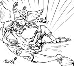 bodily_fluids cum genital_fluids genitals male masturbation nipples penile penile_masturbation penis solo text tongue wings ducktape_lizard_inc bandai_namco digimon digimon_(species) gargoylemon english_text monochrome