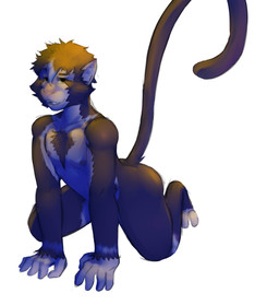anthro athletic athletic_anthro athletic_male bedroom_eyes biped convenient_censorship front_view half-closed_eyes kneeling leaning leaning_forward long_tail looking_at_viewer male narrowed_eyes nipples nude pecs seductive solo tail furfit haplorhine mammal monkey primate absurd_res hi_res