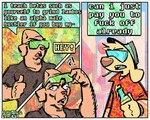 3_panel_comic 4_fingers abstract_background anthro arm_hair beer_bottle body_hair bottle cigarette clothing container dialogue duo eyewear fingers forearm_hair forearms fur hat headgear headwear male sunglasses text yellow_body yellow_fur rawdawgcomics rawdawgcomics_(series) stahli_(rawdawgcomics) canid canine canis domestic_dog mammal 5:4 artist_name comic digital_media_(artwork) english_text