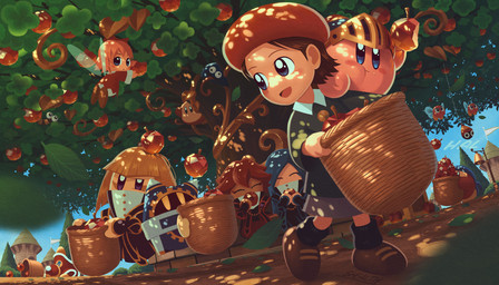 amazing_background ambiguous_gender annoyed anthro apple apple_tree basket biped carrying_another chewing clothed clothed_female clothed_male clothing container day detailed_background eating eating_food evergreen_tree eyes_closed female feral flying food fruit fruit_tree gathering gem_apple group happy holding_basket holding_container holding_object in_tree insect_wings looking_at_another looking_back looking_back_at_another male on_ground on_shoulder open_mouth open_smile outside pine_tree plant size_difference smile tree wings 5health kirby_(series) nintendo super_kirby_clash adeleine_(kirby) bandana_waddle_dee flamberge_(kirby) francisca_(kirby) gooey_(kirby) king_dedede kirby magolor ribbon_(kirby) zan_partizanne_(kirby) avian bird bronto_burt capiller dark_matter_(kirby) fairy human humanoid mammal penguin pupa_(kirby) waddle_dee waddling_head 2021 detailed digital_drawing_(artwork) digital_media_(artwork) hi_res japanese_description male_(lore)