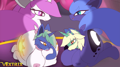 breast_play breast_suck breastfeeding breasts female feral group milk sucking unbirthing vaginal vore vextrix friendship_is_magic hasbro my_little_pony nova_spark princess_celestia_(mlp) princess_luna_(mlp) equid equine horse mammal pony animated hi_res short_playtime video