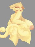 anus big_breasts breasts butt female fur genitals huge_breasts hyper hyper_breasts nipples pussy sagging_breasts small_butt spread_butt spreading top_heavy yellow_body yellow_fur empskit domestic_cat felid feline felis mammal hi_res