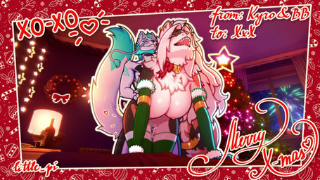 alcohol anthro bed bedroom bedroom_sex beverage big_breasts bodily_fluids breasts christmas_clothing christmas_decorations christmas_tree clothing collar container cup decoration doggystyle drinking_glass duo ear_piercing ear_ring female fireworks fluffy fluffy_tail from_behind_position furniture garland glass glass_container glass_cup holidays legwear male male/female piercing plant postcard ring_piercing saliva sex stockings tail tree wine wine_glass littlepi christmas mythology canid canine canis dragon felid feline hybrid mammal mythological_creature mythological_scalie scalie wolf animated hi_res huge_filesize short_playtime webm