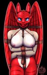 angry anthro ball_gag bdsm bodily_fluids bondage bound breastless_clothing breasts collar cuff_(restraint) female fully_bound gag leather leather_cuffs looking_at_viewer membrane_(anatomy) membranous_wings nipples non-mammal_nipples nude prisoner restrained restraints solo straitjacket submissive submissive_female sweat wings pumpkinpinup dreamworks european_mythology how_to_train_your_dragon mythology cheryl cheryl_(hunter12396) fan_character dragon fury_(httyd) mythological_creature mythological_scalie night_fury reptile scalie western_dragon alpha_channel