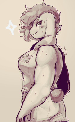 anthro athletic_wear biceps bodily_fluids bottomwear breasts circle_eyebrows clothed clothed_anthro clothed_female clothing eyebrows female female_anthro fingers floppy_ears front_view furgonomic_bottomwear furgonomics hair jersey lop_ears mouth_closed muscular muscular_anthro muscular_female rear_view shirt side_view simple_background smile smirk solo sparkles sweat sweaty_arms tail topwear conditional_dnp sonokido ventura_city_drifters emily_lang lagomorph leporid mammal rabbit 2025 digital_media_(artwork) english_description hi_res monochrome portrait