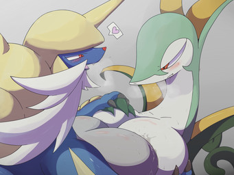 big_breasts blush bodily_fluids breast_squish breasts breasts_frottage breath busty_feral claws duo female female/female feral feral_on_feral grey_background half-closed_eyes hand_holding hand_on_breast heart_symbol horn interspecies looking_at_another looking_at_partner looking_pleasured narrowed_eyes non-mammal_breasts nude open_mouth red_eyes simple_background smile squish sweat sweatdrop teeth tongue unsigned 北西 ms nintendo pokemon generation_5_pokemon mammal mustelid pokemon_(species) reptile samurott scalie serperior snake 2015 4:3 digital_media_(artwork) hi_res lol_comments