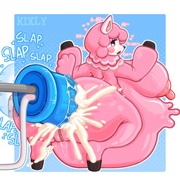 abdominal_bulge ambiguous_fluids anal anal_penetration anthro belly big_belly big_breasts big_butt big_nipples blush bodily_fluids breasts butt cum cum_inflation cum_inside dildo dildo_in_ass dildo_insertion female fluffy fluffy_tail fur genital_fluids gradient_background huge_belly huge_breasts huge_butt hyper hyper_belly hyper_breasts hyper_butt inflation neck_tuft nipples object_in_ass penetration pink_body pink_fur sex_toy sex_toy_in_ass sex_toy_insertion simple_background solo tail tuft white_body kixly animal_crossing nintendo reese_(animal_crossing) alpaca camelid mammal absurd_res hi_res