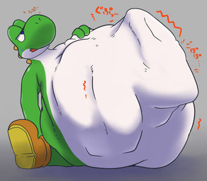 ambiguous_anthro ambiguous_gender ambiguous_pred anthro anthro_pred belly big_belly big_nose biped bloated blue_eyes bodily_fluids clothing countershade_body countershade_torso countershading cute_fangs fangs fingers footwear footwear_only frown fully_inside green_arms green_body green_face green_hands grey_background half-closed_eyes hand_on_belly hand_on_own_belly head_ridge huge_belly hyper hyper_belly light monotone_arms monotone_belly monotone_hands mostly_nude mostly_nude_ambiguous mostly_nude_anthro motion_lines narrowed_eyes open_frown open_mouth raised_head red_text round_nose semi-anthro shadow shoes shoes_only simple_background sitting sitting_on_ground size_difference smaller_ambiguous smaller_pred soft_vore solo sweat sweatdrop teeth text three-quarter_view tight_belly two_tone_face unseen_prey vore white_belly white_body white_countershading white_face sabamiso_(sabamasasix) mario_bros nintendo pokemon dinosaur generation_2_pokemon green_yoshi legendary_pokemon pokemon_(species) prehistoric_species reptile scalie suicune yoshi 2020 digital_drawing_(artwork) digital_media_(artwork) full-length_portrait hi_res japanese_description japanese_text lighting portrait shaded soft_shading translation_request