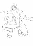 anthro breasts clitoris female genitals grin hair hooves horn long_hair muscular muscular_anthro muscular_female navel nipples nude pussy simple_background smile solo white_background blarf blizzard_entertainment warcraft bigbewbs bovid bovine mammal tauren absurd_res hi_res line_art monochrome sketch