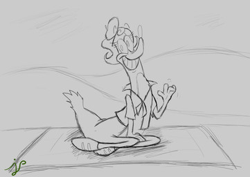 anthro bedding beret blanket clothing female footwear gesture grin hat headgear headwear on_blanket outside scout_uniform shoes smile solo waving spongesquirrel44 camp_lazlo cartoon_network jane_doe_(camp_lazlo) deer mammal hi_res monochrome sketch traditional_media_(artwork)