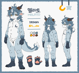 anthro fur horn kemono male multiple_poses nude pose simple_background solo standing white_background tcho mythology dragon furred_dragon furred_scalie mythological_creature mythological_scalie scalie absurd_res hi_res model_sheet