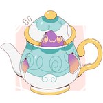 ambiguous_gender food looking_at_viewer not_furry owo solo teapot plattyneko nintendo pokemon food_creature generation_8_pokemon pokemon_(species) polteageist 1:1 2019 digital_media_(artwork) hi_res