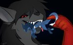 anthro anthro_pred black_body black_fur black_hair black_tongue blue_body blue_fur blue_pawpads bodily_fluids duo erection female feral feral_prey forced fur genitals glowing hair imminent_oral_vore imminent_vore in_mouth long_hair looking_back macro male male/female micro on_tongue open_mouth panicking pawpads penis red_body red_eyes red_fur saliva saliva_on_back saliva_on_face saliva_on_head size_difference size_play sweat tail_wrapped tongue white_body white_fur yellow_eyes giru_(artist) mythology devika giru_(giru) domestic_cat dragon felid feline felis furred_dragon furred_scalie hybrid mammal mythological_creature mythological_scalie scalie