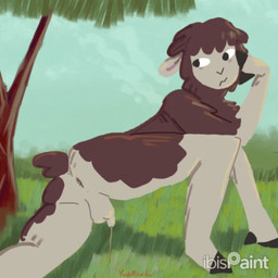 anal_wink anthro anus balls blush bodily_fluids brown_body brown_fur butt cloud day embarrassed flaccid foreskin fur genital_fluids genitals grass hair humanoid_genitalia humanoid_penis male male/male multicolored_body multicolored_fur nervous nude outside peeing peeing_on_ground penile penis plant scenery sky small_tail solo tail tree two_tone_body two_tone_fur urine urine_on_ground urine_stream white_body wind yoshreveluv yoshua_(yoshreveluv) bovid caprine mammal sheep 1:1 animated digital_media_(artwork) low_res