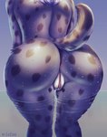 anthro butt female genitals nude pussy sea sun tail water wet catzakir tera_online elin linx hi_res