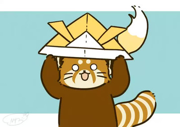 black_nose chibi dot_eyes duo eyes_closed feral kemono leaf simple_background simple_eyes shi_nominmin ailurid canid canine fox mammal red_panda 2021 animated no_sound short_playtime video
