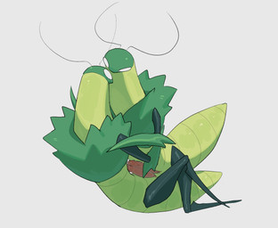 antennae_(anatomy) anthro anthro_on_anthro arthropod_abdomen canon_couple duo exoskeleton frottage green_body green_exoskeleton kneeling male male/male penile penises_touching sex simple_background spread_legs spreading straddling lingye hollow_knight:_silksong hollow_knight_(franchise) team_cherry green_prince_(hollow_knight:_silksong) arthropod insect verdanian hi_res