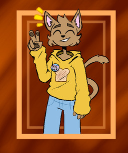 accessory anthro bottomwear bread clothed clothing denim denim_bottomwear denim_clothing female food fully_clothed gesture hand_gesture happy hoodie jeans lgbt_pride oversized_clothing oversized_hoodie oversized_topwear pants paws pin_accessory pin_button pride_colors pride_pin solo stated_pronouns toast topwear transgender_pride_colors v_sign yellow_clothing yellow_hoodie yellow_topwear atomic_cat toast_(character) domestic_cat felid feline felis mammal 2021 5:6 trans_(lore) trans_woman_(lore)