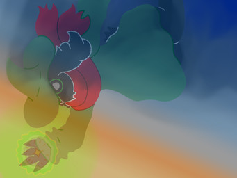ambiguous_gender anthro black_body clothing falling hat headgear headwear magic scarf simple_background solo wizard_hat hurricane_weaver deltarune undertale_(series) ralsei bovid caprine darkner goat mammal 4:3 male_(lore)