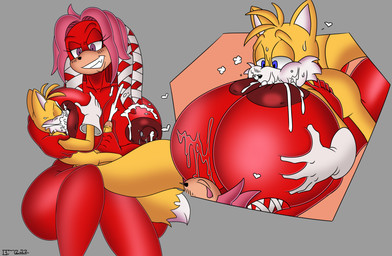 age_difference anthro areola big_breasts bodily_fluids breastfeeding breasts cradle_position cradling cum cum_on_breasts cybernetics duo female genital_fluids genitals handjob huge_breasts humanoid_genitalia humanoid_penis lactating machine male male/female nipples nude nursing_handjob penile penis red_areola red_nipples sex mobian_monster archie_comics sega sonic_the_hedgehog_(archie) sonic_the_hedgehog_(comics) sonic_the_hedgehog_(series) lien-da miles_prower canid canine cyborg echidna fox mammal monotreme absurd_res hi_res