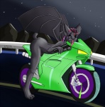 anthro female membrane_(anatomy) membranous_wings motorcycle nude solo street tail vehicle wings amberli midnight_(midnightsonata) bat mammal