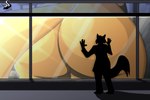 5_fingers against_surface anthro building butt butt_focus city fingers glass_window hand_on_glass macro micro on_glass plantigrade silhouette thick_thighs wide_hips window chrisandcompany daryl_vecat domestic_cat felid feline felis mammal 2022 3:2 hi_res