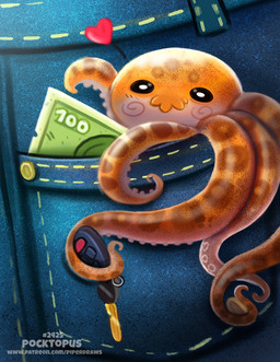 ambiguous_gender black_eyes bottomwear clothing denim denim_bottomwear denim_clothing feral heart_symbol humor jeans key money pants pockets pun solo tentacles text visual_pun piper_thibodeau aquatic cephalopod coleoid mollusk octopodiform digital_media_(artwork) digital_painting_(artwork) painting_(artwork) url