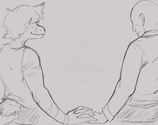 anthro bald blush blush_lines bottomwear clothed clothed_anthro clothed_human clothed_male clothing duo feathered_tail feathers furgonomics hair hand_holding happy human_on_anthro humor interlocked_fingers interspecies jacket male male/male markings pants rear_view romantic romantic_couple shirt short_hair sitting smile striped_markings stripes tail tank_top text topwear alsius_arcticus cavemanon_studios goodbye_volcano_high ko_op_(game_developer) snoot_game anon_(snoot_game) reed_(gvh) dinosaur dromaeosaurid human mammal prehistoric_species reptile saurischian scalie theropod velociraptor english_text greyscale monochrome sketch