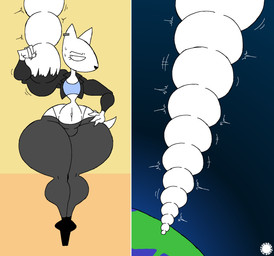 4_fingers anthro astronomical_hyper bar_emanata bedroom_eyes bodily_fluids bottom_heavy bottomwear clothing cosmic_background crop_top crossbar_emanata curvy_figure ear_piercing ear_ring earth emanata eyelashes femboy fingers flash_emanata flexing flexing_bicep footwear fur hand_on_hip hyper_biceps jacket logo male midriff narrowed_eyes navel pants piercing planet ring_piercing seductive shirt shoes small_waist solo sweat sweatdrop text thick_thighs thong_straps topwear white_body white_fur wide_hips thatdawgmurray ernest_(ezee) canid canine canis domestic_dog mammal aliasing artist_logo artist_name digital_media_(artwork) hi_res signature