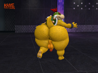 anthro anus backsack balls big_butt butt genitals hair male metal_bracelet on_one_leg penis ponytail rear_view red_hair shell slightly_chubby solo standing thick_thighs young kanebrentkoopa tecbuttlovefa mario_bros mythology nintendo bowser_jr. dragon koopa mythological_creature mythological_scalie reptile scalie turtle 3d_(artwork) digital_media_(artwork) hi_res source_filmmaker_(artwork)