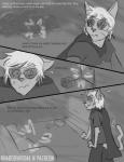 anthro male solo text conditional_dnp wolftacos homestuck ms_paint_adventures dave_strider humanoid mammal digital_media_(artwork) english_text greyscale hi_res monochrome