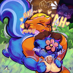 amputee anthro armor balls bandage bandaged_arm being_watched big_balls big_butt blush bodily_fluids butt chokehold cum cum_in_mouth cum_inside cum_spurt disability duo eyes_closed fellatio female forest forest_background genital_fluids genitals hard_hat headgear headlock helmet looking_at_another male male/female markings moan nature nature_background onomatopoeia oral paws penile penis plant sex shocked sound_effects striped_markings striped_tail stripes surprised sweat tail tail_markings text thick_penis tree watching_from_afar tuvandalist happy_tree_friends giggles_(htf) handy_(htf) petunia_(htf) beaver chipmunk ground_squirrel mammal mephitid rodent sciurid skunk 1:1 hi_res shaded watermark