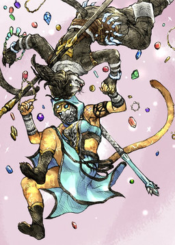anthro black_hair blue_eyes duo female gem hair tail tomato_(artist) bethesda_game_studios microsoft the_elder_scrolls the_elder_scrolls_online ember_(eso) domestic_cat felid feline felis khajiit mammal