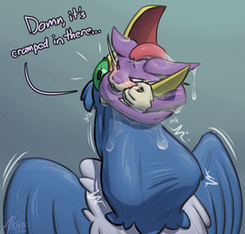 ambiguous_gender anthro anthro_prey blue_body blue_feathers blush blush_lines bodily_fluids cyan_background dialogue dripping duo feathers feet_first feral feral_pred fur glk gradient_background green_sclera larger_ambiguous larger_feral larger_pred long_neck male motion_lines neck_bulge open_mouth oral_vore partially_inside pivoted_ears purple_body purple_fur red_eyes saliva saliva_covered saliva_drip saliva_on_face saliva_on_tongue saliva_string simple_background size_difference smaller_anthro smaller_male swallowing text tongue_on_head vore white_body white_feathers akins nintendo pokemon rico_akins_(character) avian bird cramorant generation_1_pokemon generation_8_pokemon mammal murid pokemon_(species) rattata rodent 2026 absurd_res artist_name bust_portrait cel_shading dated digital_drawing_(artwork) digital_media_(artwork) hi_res portrait shaded smaller_version_at_source